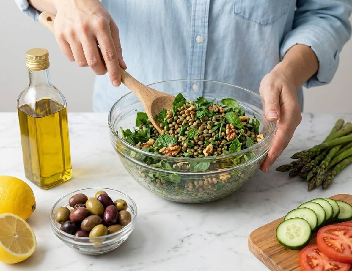 Simple Mediterranean meal preparation